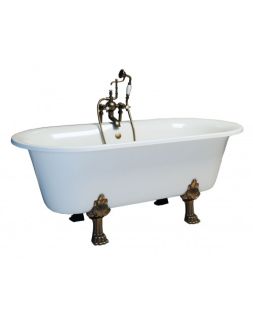 Ванна из искусственного камня Фэма Стиль Феррара на опорах красных 171x82 см